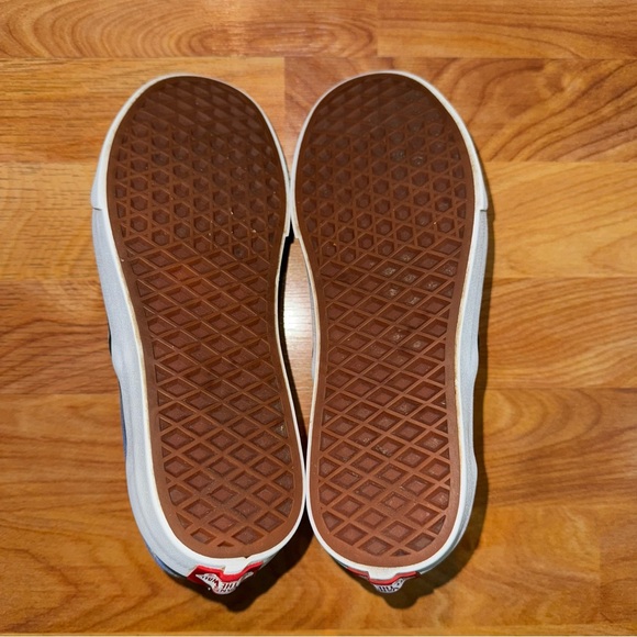 Vans Classic Slip On Checkerboard Shoes Men 6 Women 7.5 Blue White Check Sneaker - Picture 9 of 10